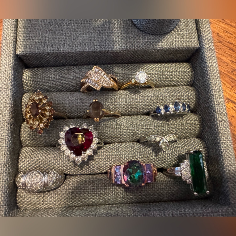 Elegant Multi-Stone Ring Set
